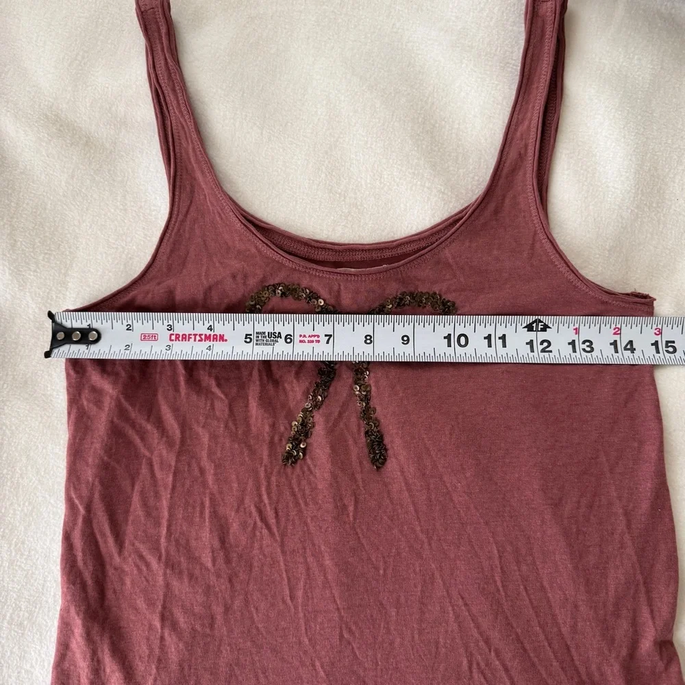 Rare Aerie Y2K Sequin Bow embellished Tank Top Ballet Coquette size small - Picture 4 of 5